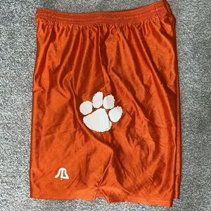 Vintage Clemson Tigers BIG Paw retro nylon practice mens 33 basketball shorts XL
